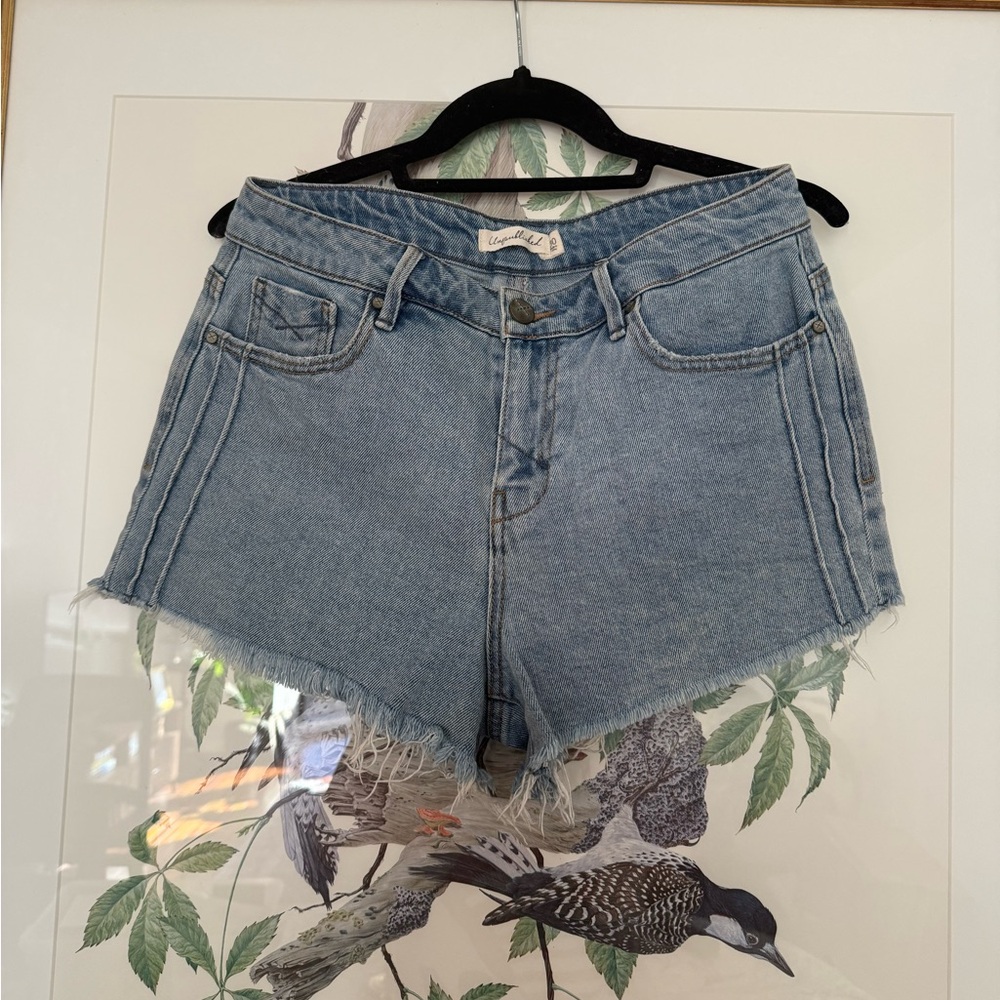 Light Wash High-Rise Jean Shorts